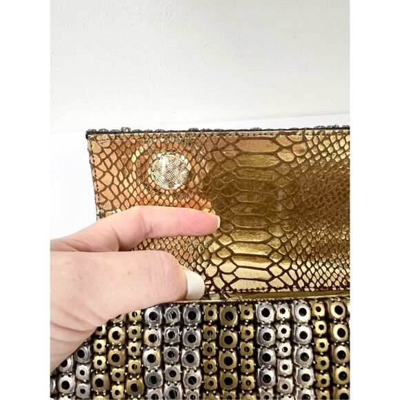 Deepa Gurnani Grommet Clutch Metallic - Picture 7 of 8